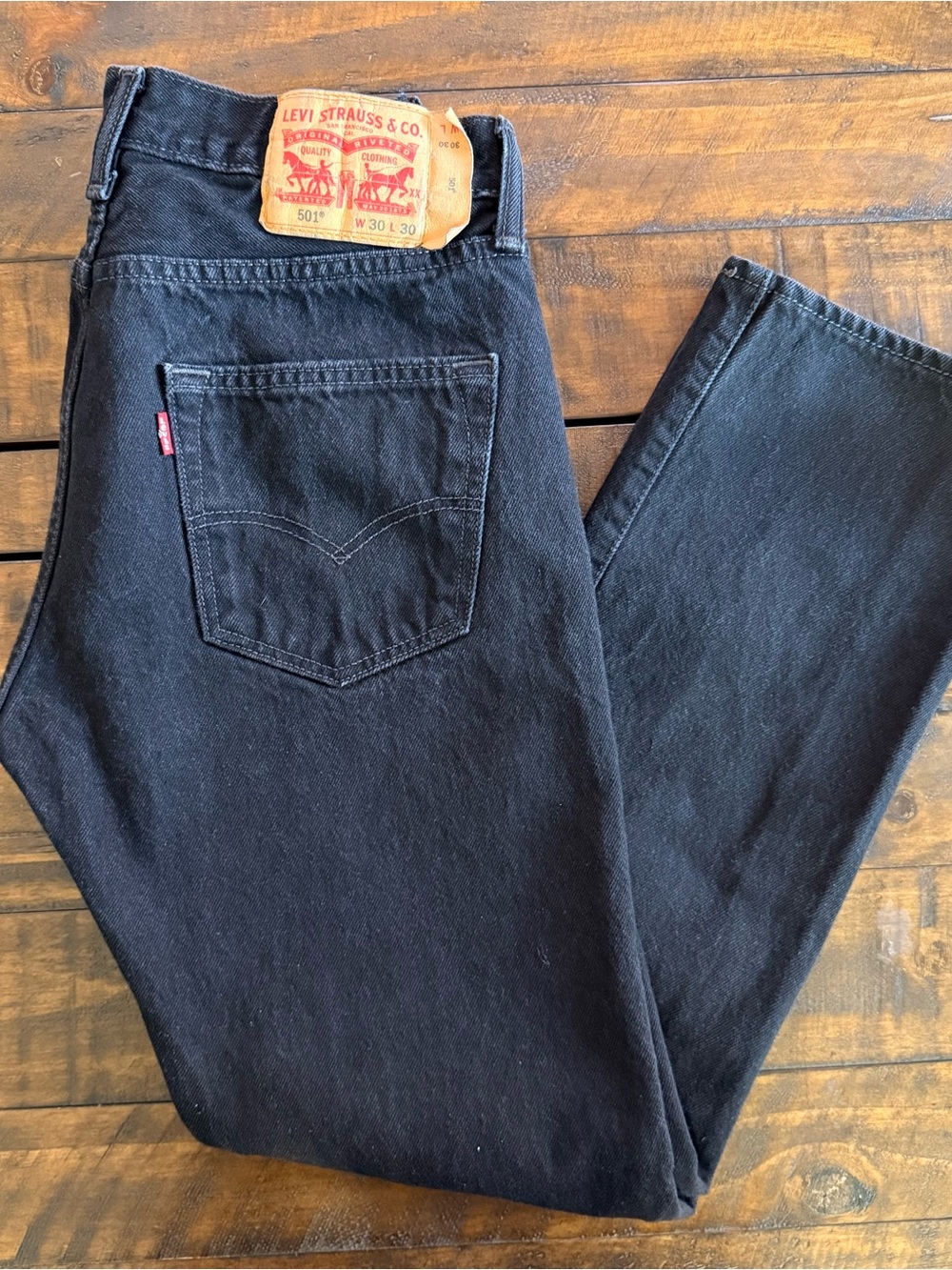 Levi’s 501 Straight Leg Button Fly Distressed Jeans, Men’s Size 30x30
